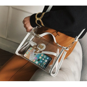 Small Transparent Zipper Purse Transparent Handbag Shoulder Crossbody Bag